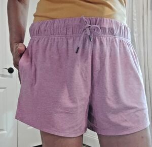 New Leisure Shorts with Pockets Women 3X High Waist Pink Whimsy Soft Stretchy